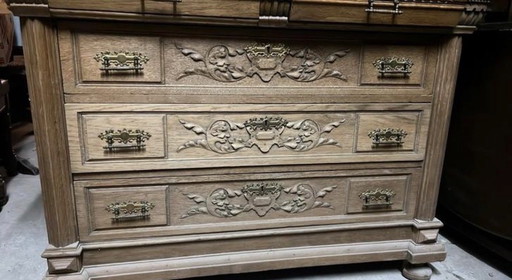 Antiek eiken ladenkast