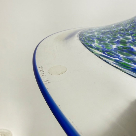 Image 1 of Lampada a sospensione in vetro di Murano blu Neverrino di Gae Aulenti per Vistosi Italia, anni '70