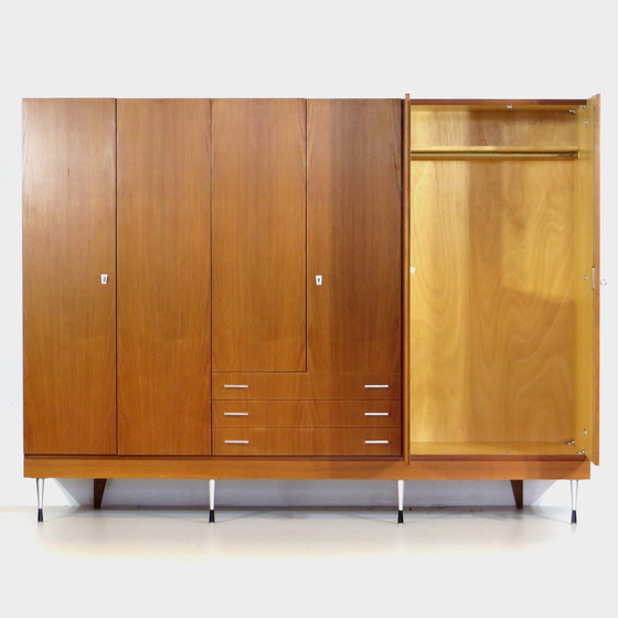 Image 1 of XL mid - Century 6-door closet in teak, 1960s