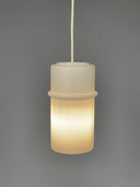 Set of Two Milk Glass Pendant Lamps, Raak, Netherlands, 1960's