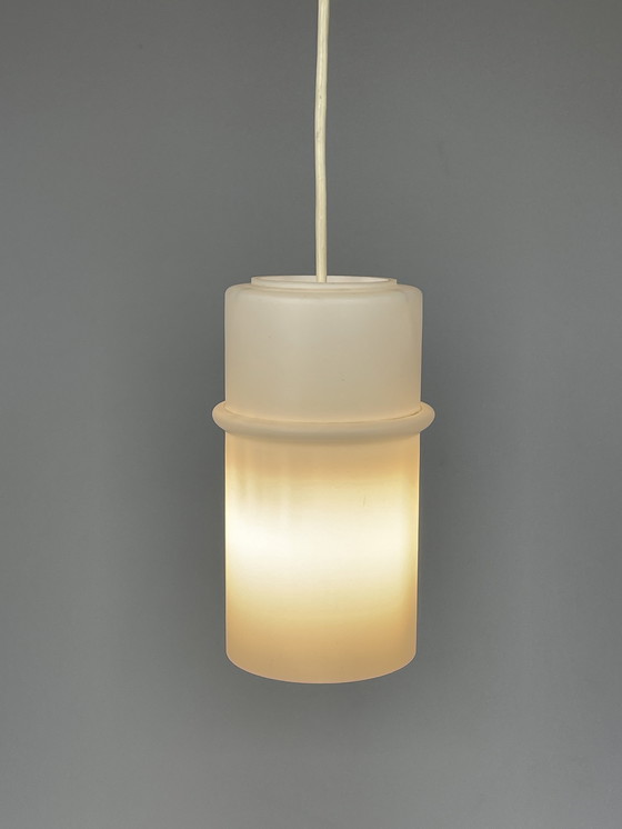 Image 1 of Set van Twee Melkglazen Hanglampen, Raak, Nederland, 1960's