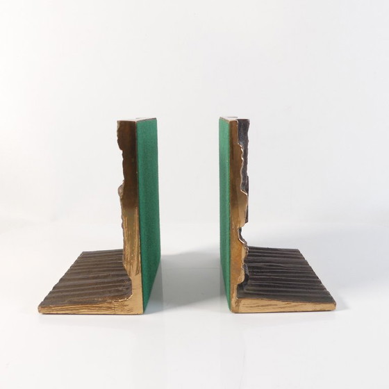 1 Paire de serre-livres brutalistes des années 1960 – Objets déco, Bronze (photo 4 of 8)
