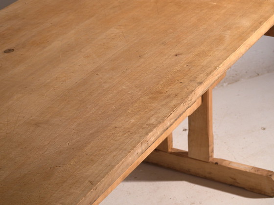 Antieke grenen kloostertafel, Centraal-Europa, circa 1900, Eettafels, Hout, Rustic (foto 6 van 11)