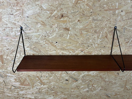 Image 1 of 60s 70s teak shelf Wall shelf WHB Germany String shelf Danish Design