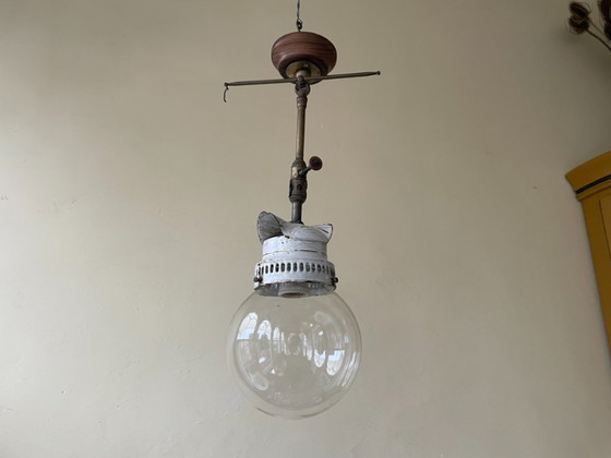 Lampada a Sospensione Francese da Ingresso in Vetro Trasparente – Lampade a sospensione, Glass, Wood (photo 11 of 11)
