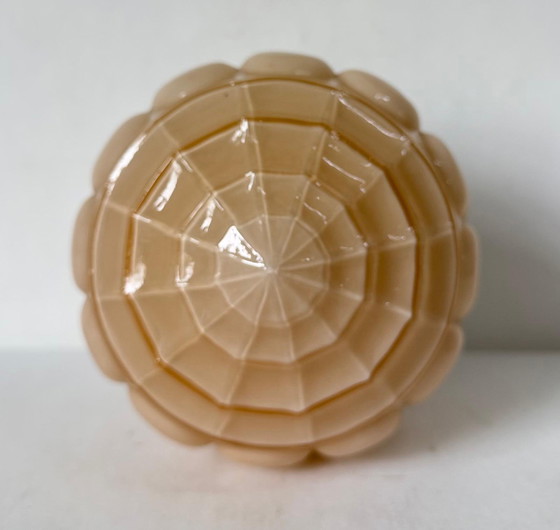 Image 1 of Vintage Thabur plafondlamp roze Art Deco bloemknop