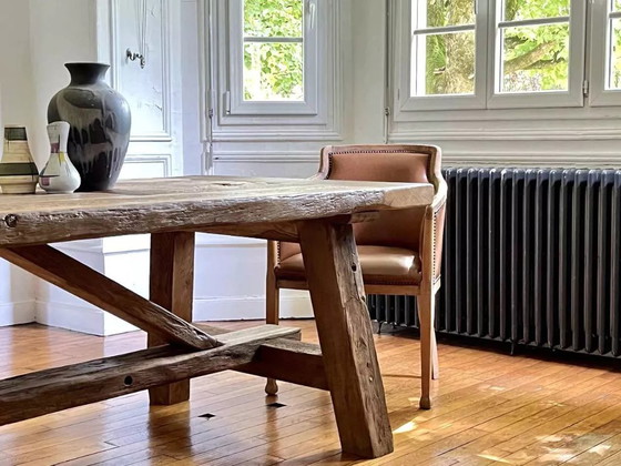 Image 1 of Solid reclaimed oak farmhouse table – TOWER 200 cm