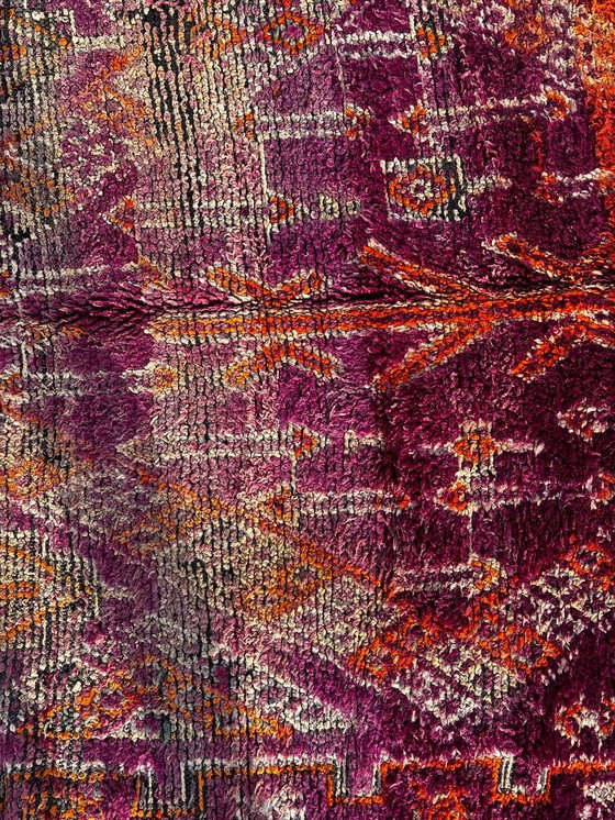 Image 1 of Zeldzaam vintage Marokkaans Boujad-tapijt 170x350 cm – Handgemaakt Berber wollen tapijt
