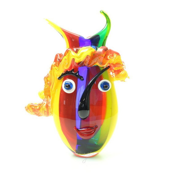 Image 1 of Vaas gezicht kleur kleuren murano picasso stijl gloednieuw uniek