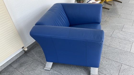 Image 1 of Sedia lounge design Rolf Benz tipo 322 bassa in pelle blu