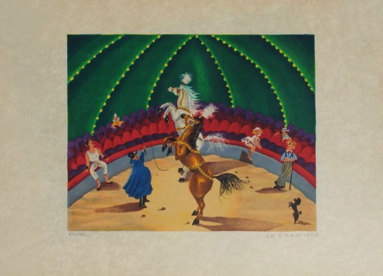 Image 1 of Madeleine LA GIRAUDIERE Au cirque Litografia firmata 1970