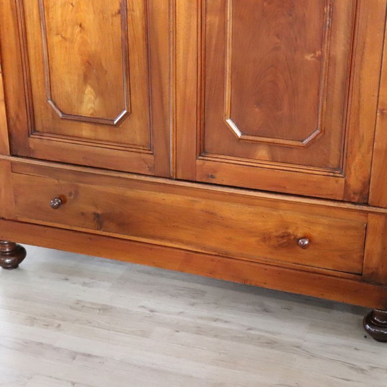 Antique Wardrobe in Solid Walnut, Restored, Italy Mid 19th Century – Wood (photo 6 of 21)