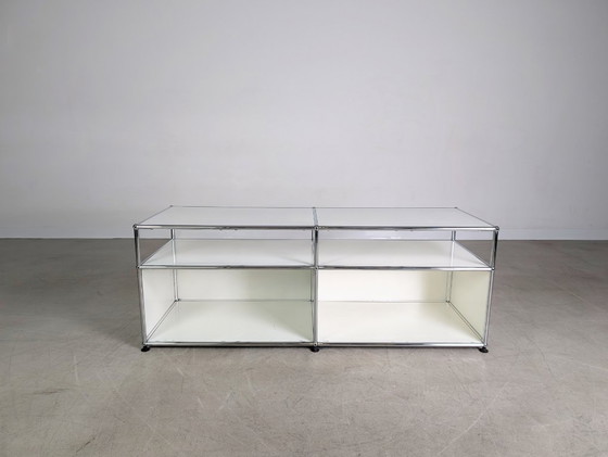 Image 1 of Origineel USM Haller dressoir wit 2x2 TV-plank Fritz ladekast