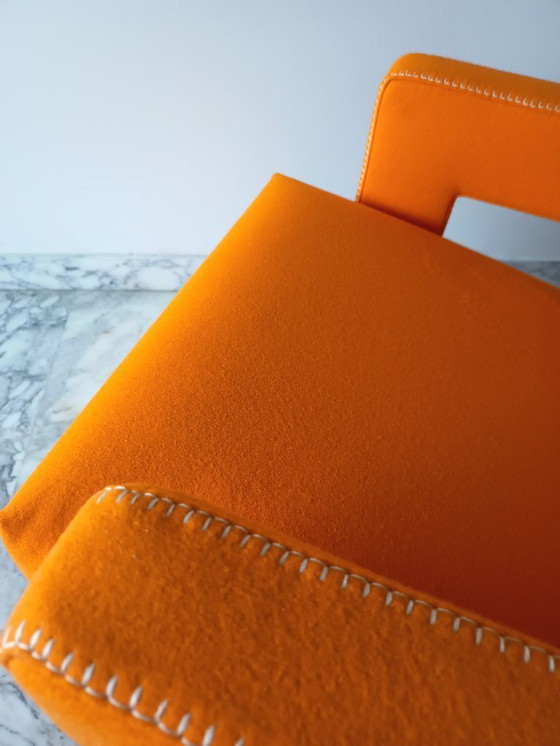 Image 1 of Fauteuil CASSINA Utrecht 637 en Laine Kvadrat Orange 13L par Gerrit Thomas Rietveld