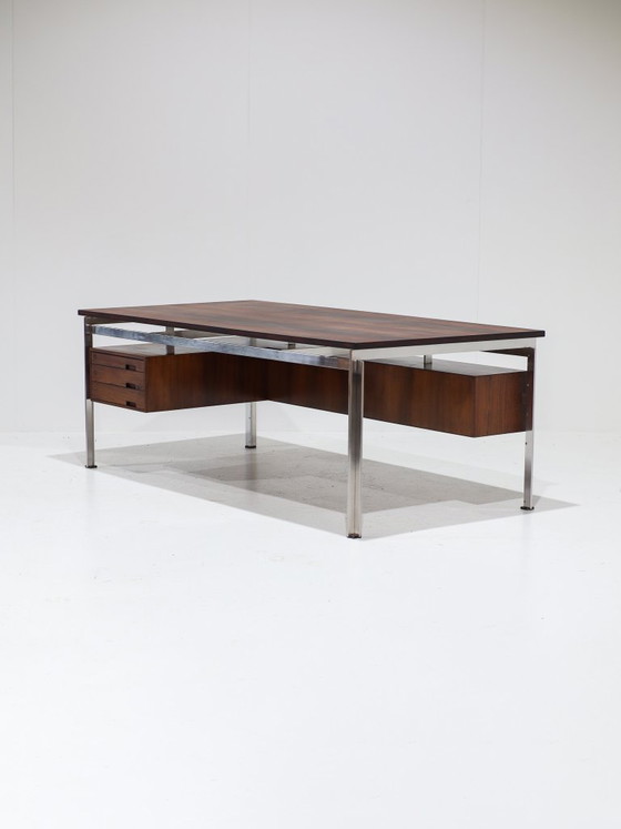 Zeldzaam Bureau Poul Kjaerholm Staal Palissander Deens Jaren '50 – Wood (photo 4 of 23)