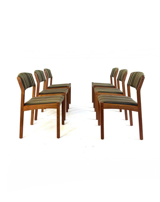 6x vintage Danish dining chair '70