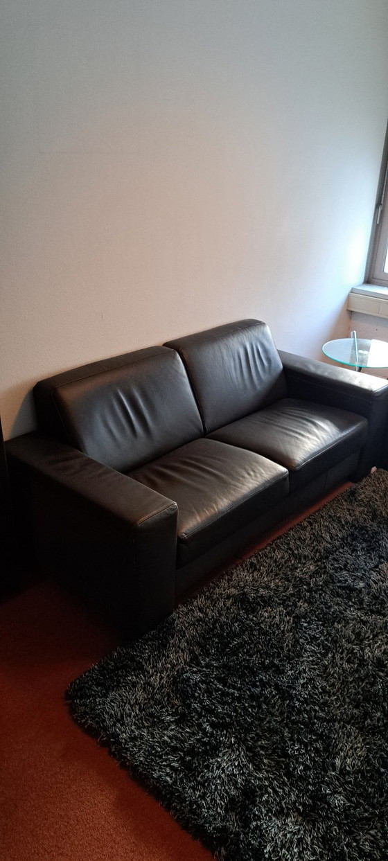 Image 1 of Black 2-seater sofa | sleek design | artificial leather