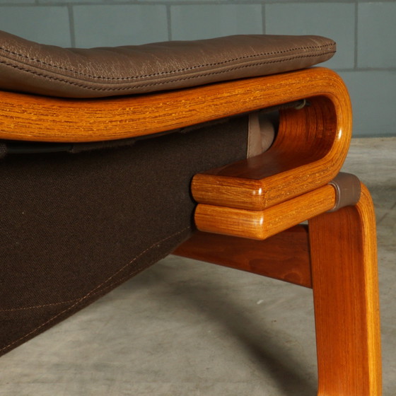 Image 1 of Deense “Apollo” fauteuil met hocker – Svend Skipper – jaren 70