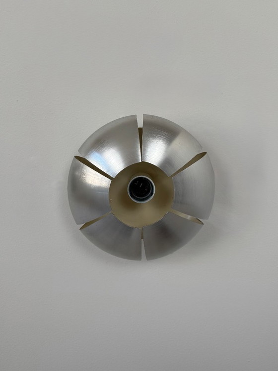 Image 1 of Paire d'appliques vintage, aluminium brossé, France,1970