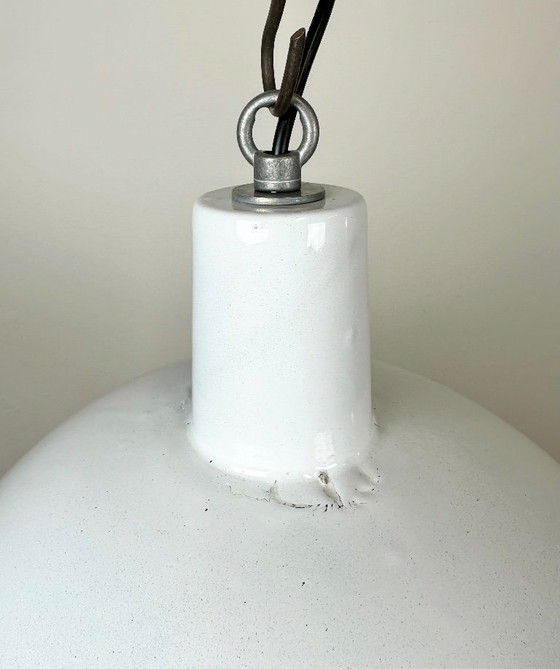Image 1 of Lampada a sospensione industriale in smalto bianco di Emax, anni '60