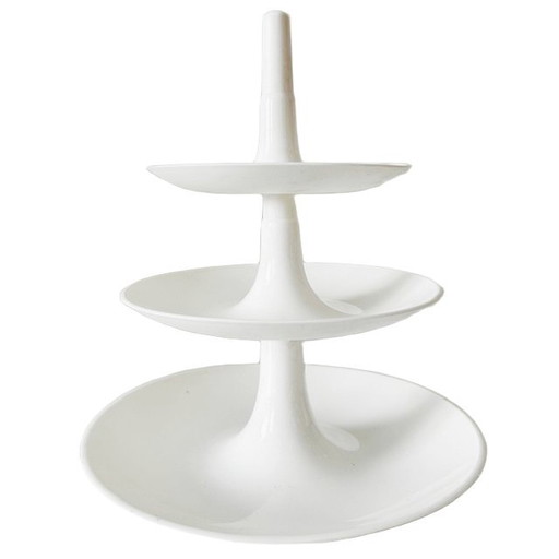 Estantería Koziol Babell vintage: estante apilable blanco para servir, años 90.