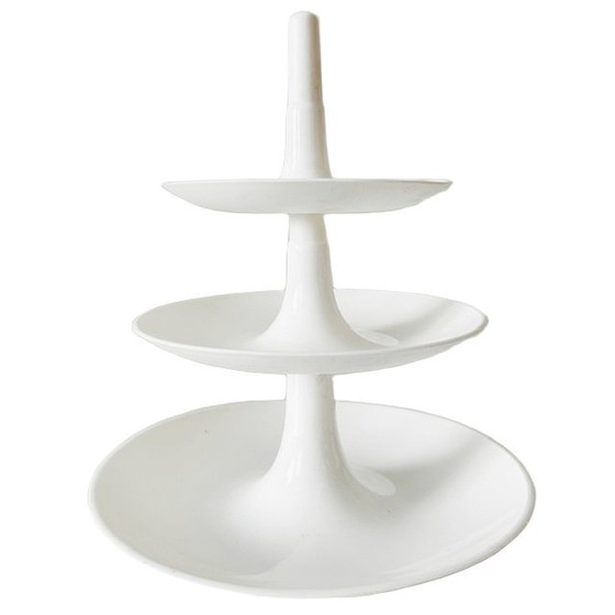 Image 1 of Étagère vintage Koziol Babell : étagère de service empilable blanche des années 1990