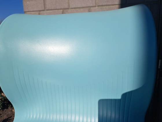 Image 1 of 6x Schulte Design Stoelen F-1168 – Turquoise – Elegante Gebogen Vorm – Mid-Century Retro – Chromen Frame