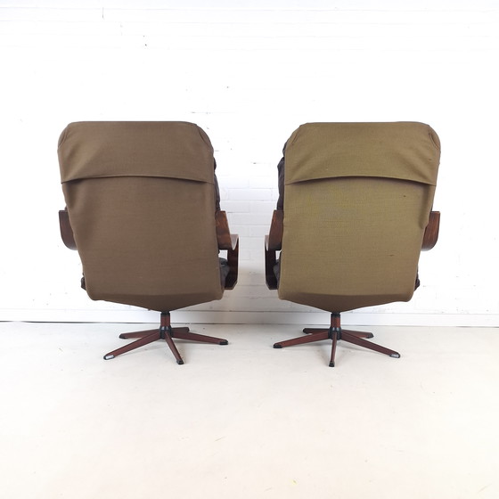 Image 1 of Lot de 2 fauteuils pivotants vintage, design danois moderne du milieu du siècle