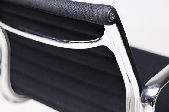 Image 1 of Set of six Vitra Eames EA 108 black, swivel, chairs..