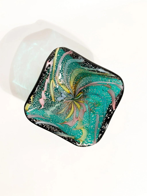 Cenicero de cristal de Murano verde de los años 70 – decoratieve objecten, Murano Glass (photo 2 of 14)