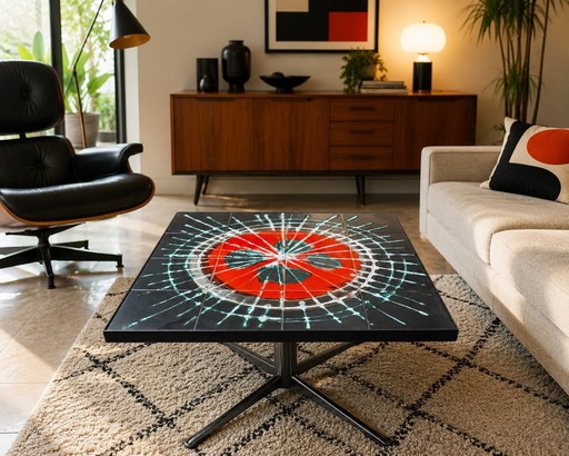 Signed BELARTI ceramic coffee table – Belgium, 1960s/70s