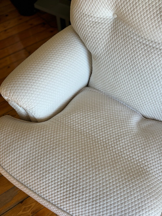 Canapé Poltrona Frau, Textile, Bois, Crème (photo 2 sur 9)