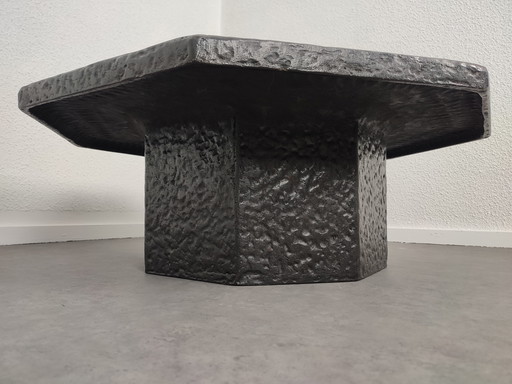 Tavolino da caffè brutalista in fibra di pietra, anni '70