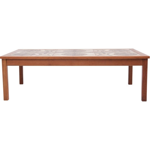 Vintage Couchtisch aus skandinavischem Teakholz und Keramik