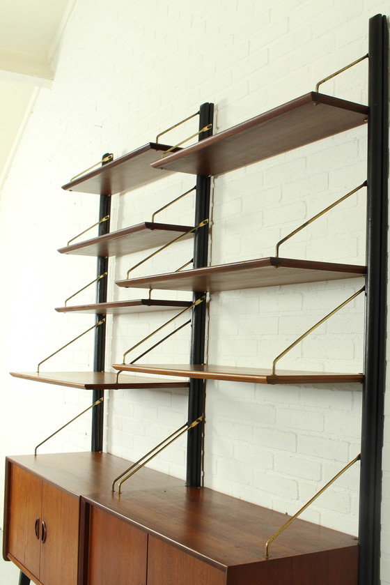 Image 1 of Parete attrezzata modulare in teak di Louis van Teeffelen per WéBé, 1955