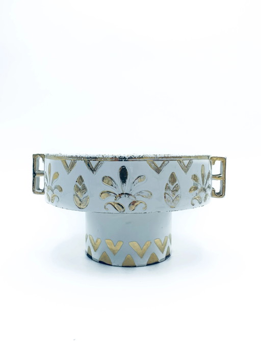 Vaso in Ceramica Bianco e Oro Perugia Etruria