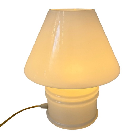 Massive, Belgium - Glass Mushroom Lamp XL - 1980’s - White, Frosted Glass