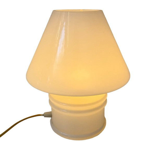 Image 1 of Massiv, Belgien - Glaspilzlampe XL - 1980er Jahre - Weiß, mattes Glas
