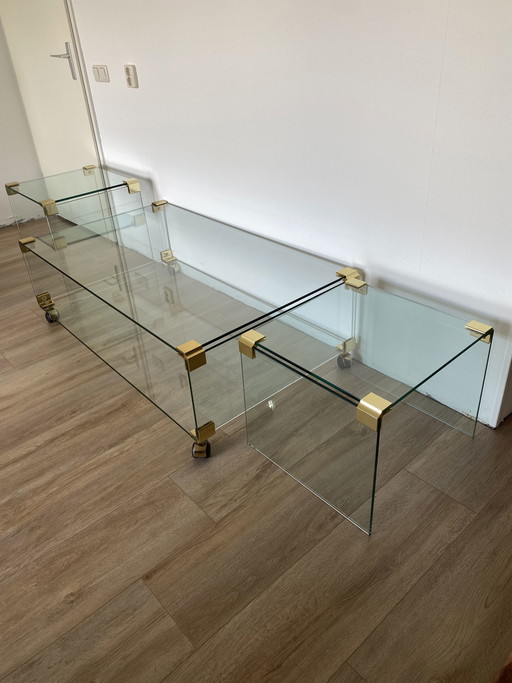 Mesa de centro y dos mesas auxiliares Hollywood Regency de Galloti y Radice