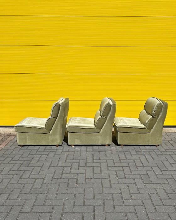 Vintage green Modular sofas – 70s German velour – Velvet (photo 9 of 15)
