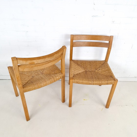 2x Vintage J.L. Moller model 401 Danish design chairs 70s – Dining chairs, Wicker, Wood (photo 5 of 11)