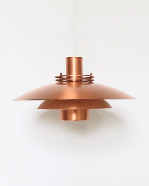 Vintage Danish Copper Pendant Lamp Formlight – Fog & Mørup, hanglampen, Metal