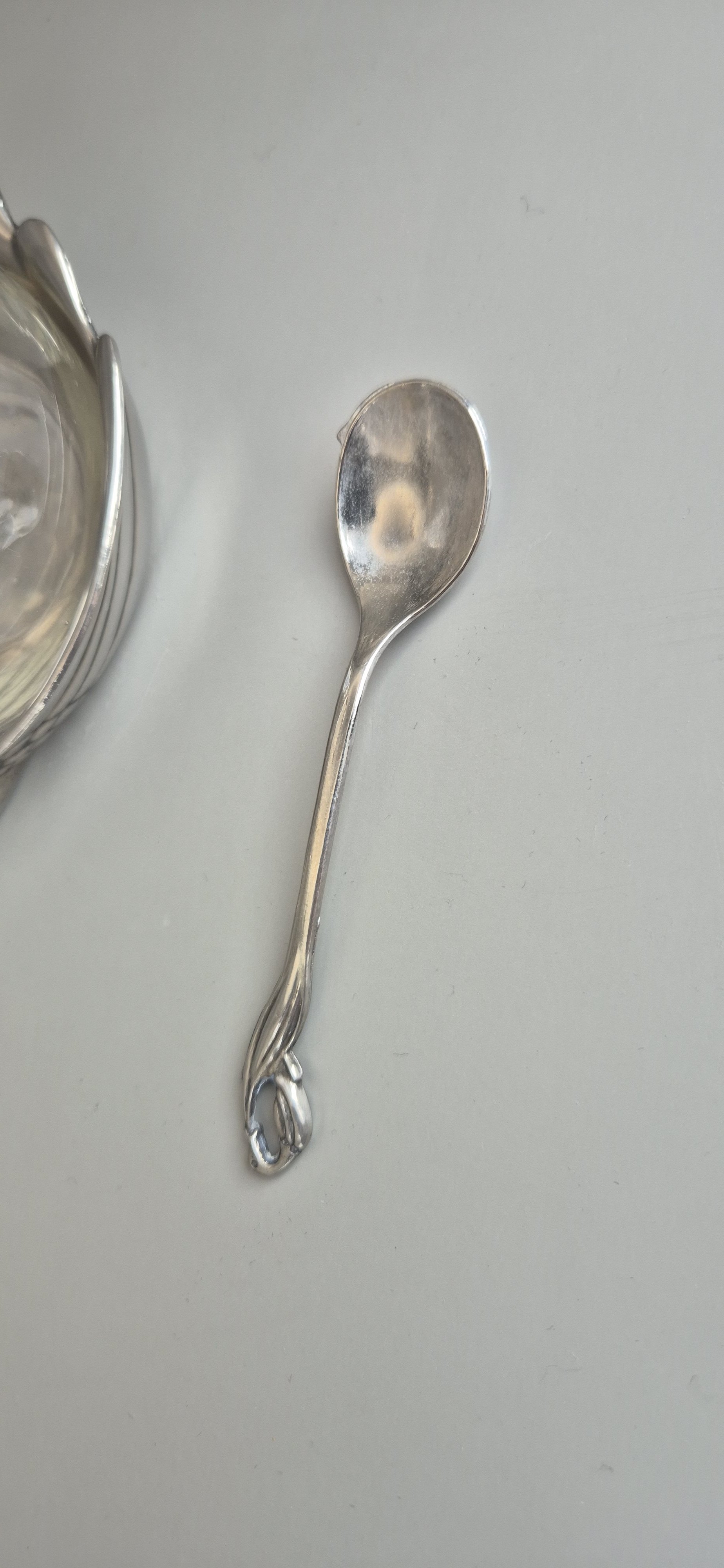 Vintage Swan-Shaped Jam or Sugar Bowl – Silver Metal & Glass