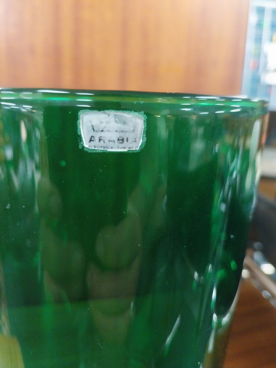 Image 1 of 1 x grüne Vase von Kaj Franck Nuutajärvi für Arabia Finland