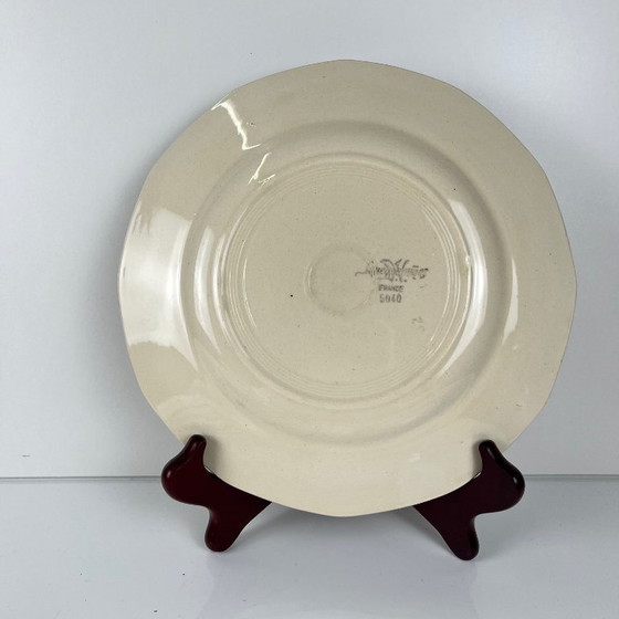 Image 1 of Set of 4 Sarreguemines dessert plates with floral motif, first half of the 20th century