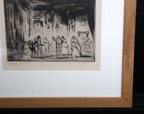 Image 1 of Teuber, Hermann - L'Avare (Scène de Molière) - Eau-forte - Encadrée - Signée à la main