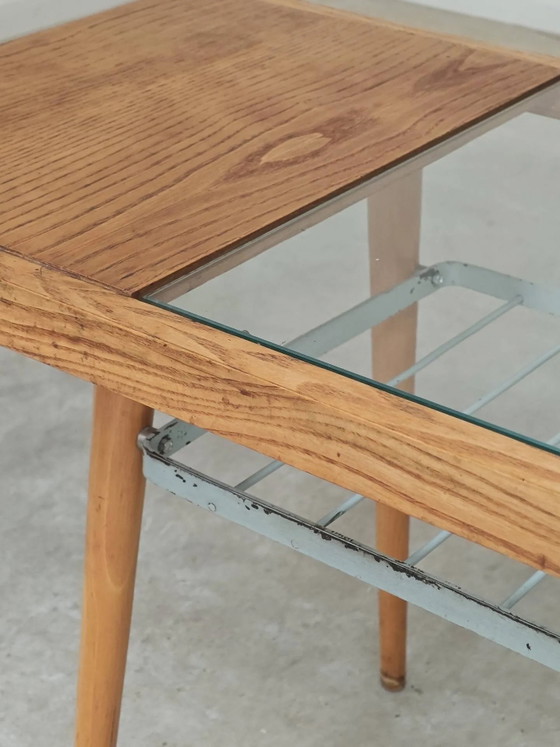 Wood, metal and glass coffee table by Jitona 1960 – polished steel, Mid Century Modern (photo 6 of 16)