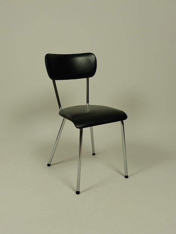 Image 1 of 4 x Vintage Chairs in Skai Leather, 1960s