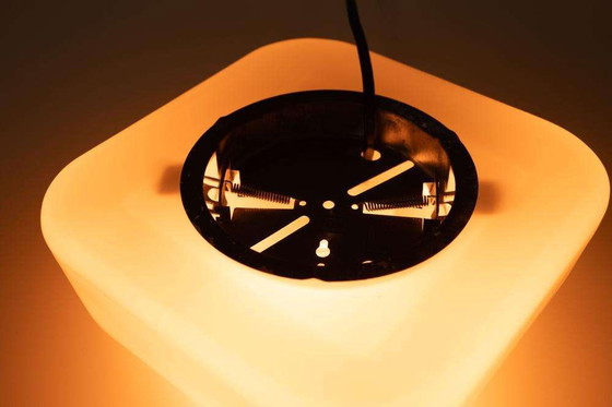 Image 1 of Bauhaus opaline ceiling lamp Zimmerberg, minimalist glass