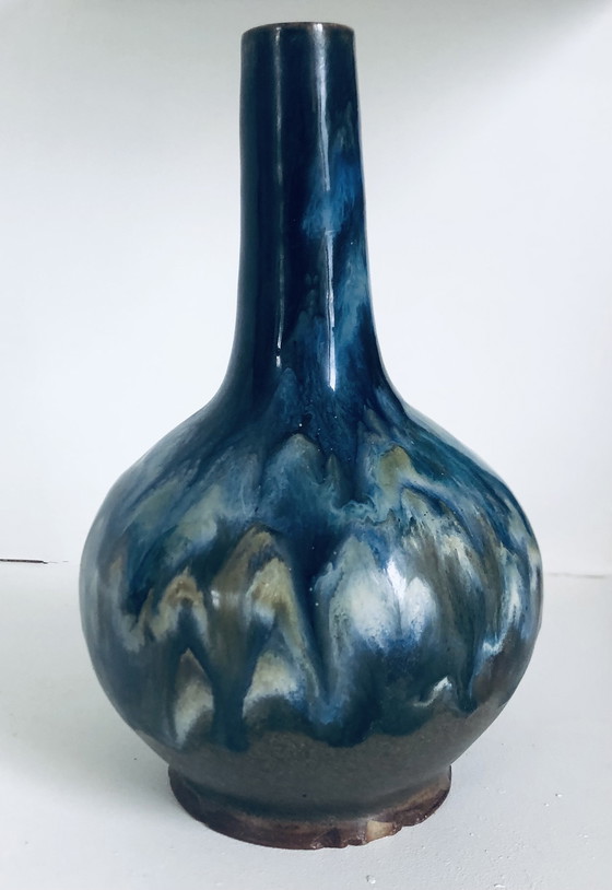 Image 1 of Art Deco Labrec flamed stoneware vase